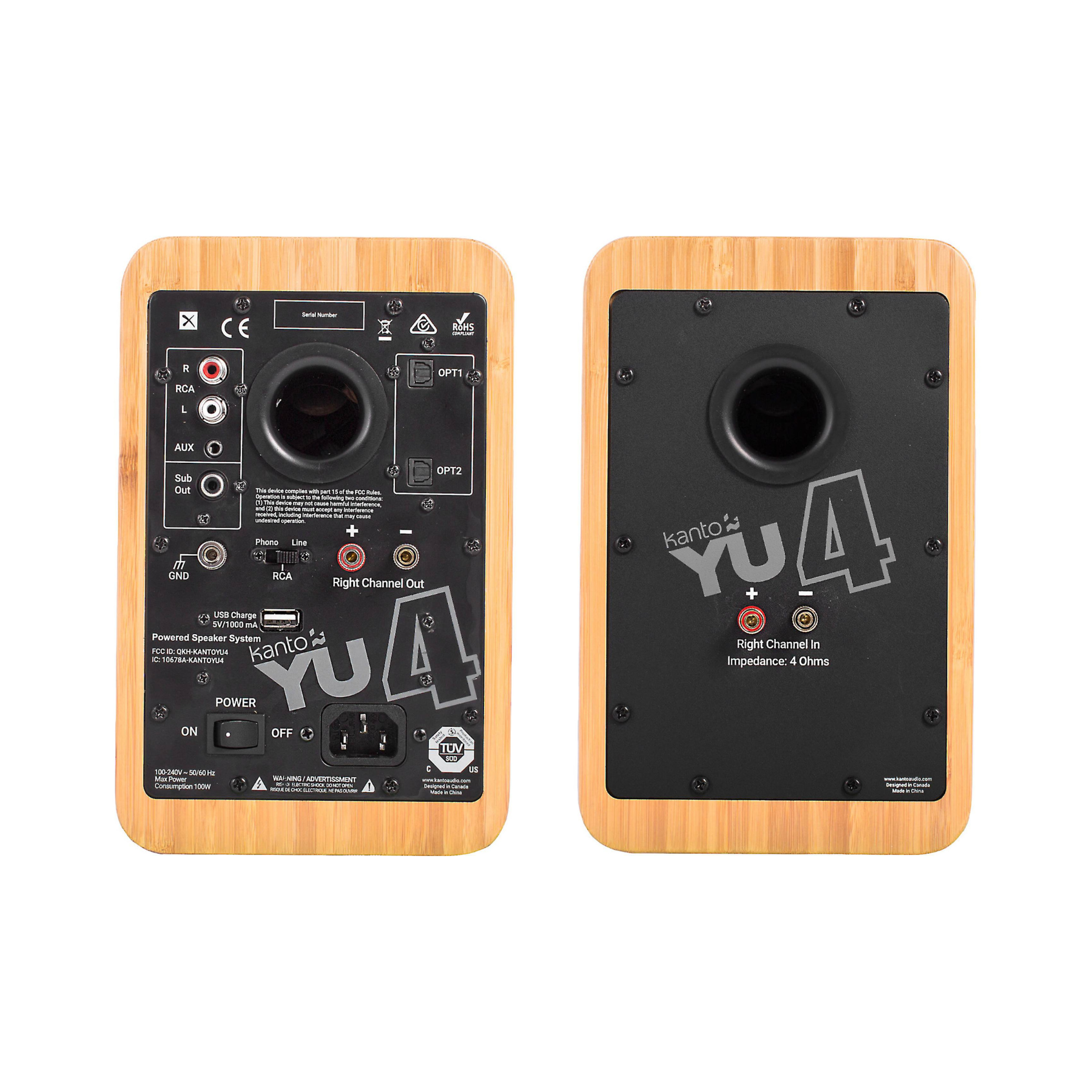 Kanto YU4 Powered Desktop speakers with Bluetooth and Phono Preamp