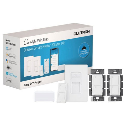 Lutron Lutron Caseta Deluxe Smart Switch Kit | P-BDG-PKG2WS-WH | White