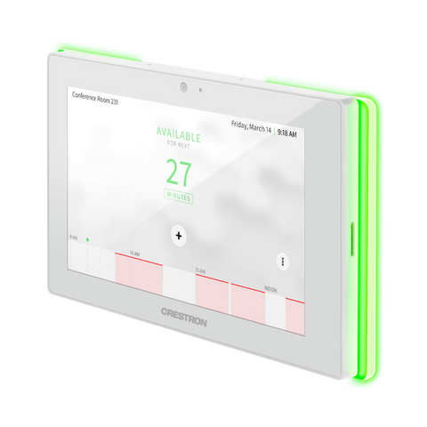 Crestron 7 in. Room Scheduling Touch Screen, White Smooth, with Multisurface Mount Kit & Room Availability Light Bar (TSS-7-WHS-LB) - Clearance / Open Box (view 2 of 4)