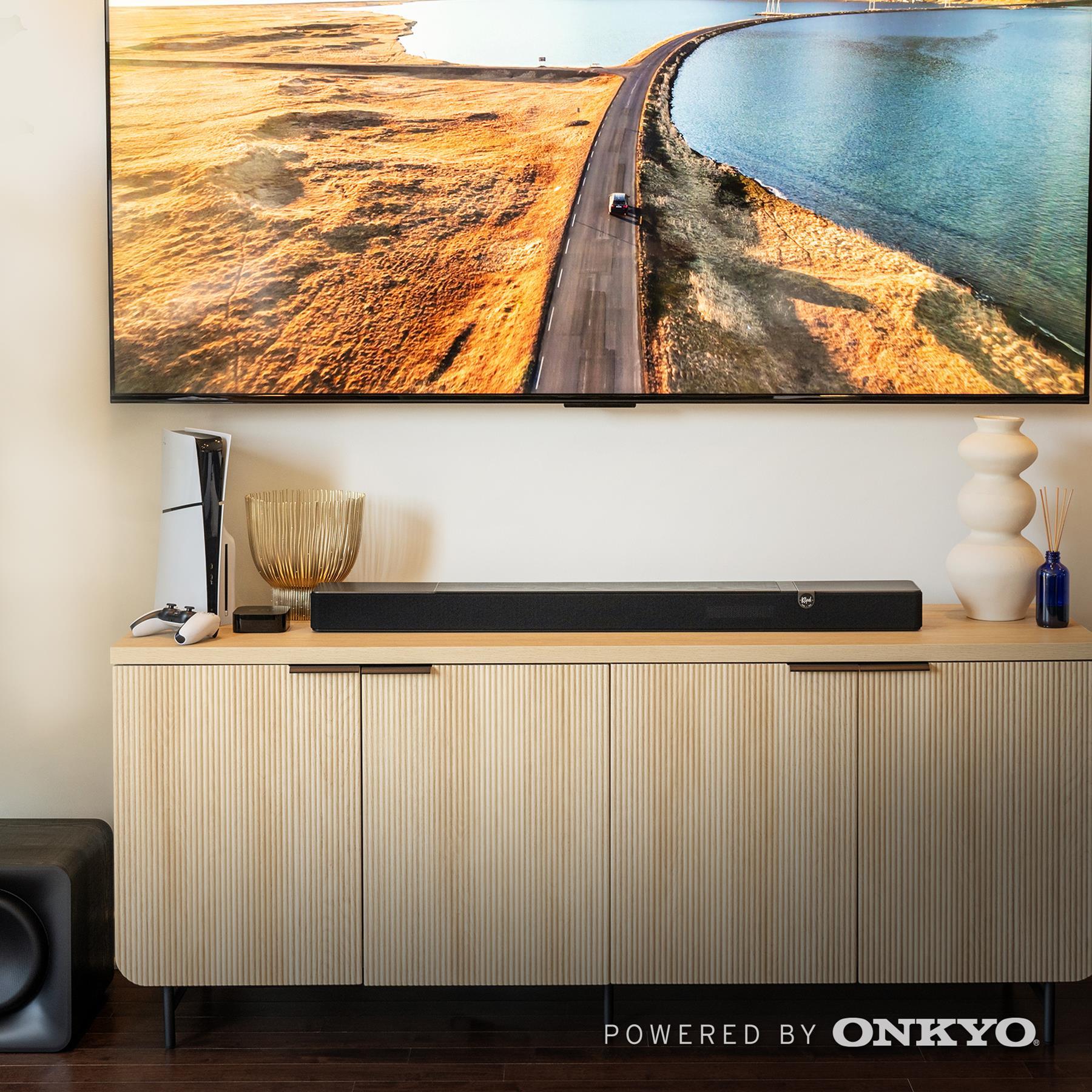 Klipsch Flexus CORE 200 3.1.2 Channel Powered by Onkyo Bluetooth Sound Bar Flexus SURR 100 Surround Sound Speakers -Black - Thumbnail 3