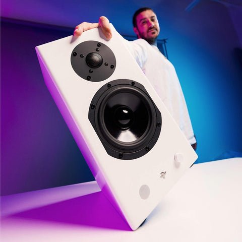 KIN by Totem Play Powered Bookshelf Speakers – Satin White Pair (view 7 of 7)