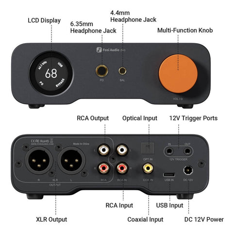 Fosi Audio ZH3 Desktop DAC, Headphone Amplifier & Preamplifier (view 2 of 4)