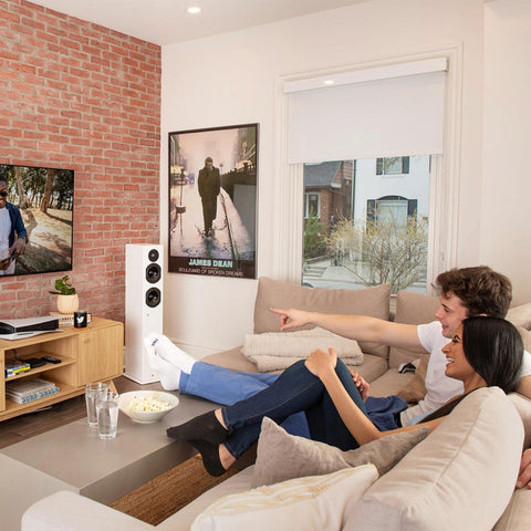 KIN by Totem Play Tower II Powered Floorstanding Speaker – White Pair (view 6 of 6)