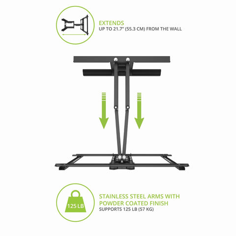 Kanto PDX650SG Stainless Steel Outdoor TV Mount Extends Information and Weight (view 6 of 10)