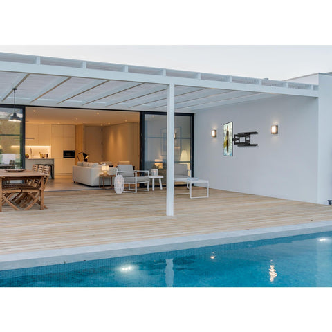 Kanto PDX650SG Stainless Steel Outdoor TV Mount Lifestyle Image Outdoor Pool (view 7 of 10)