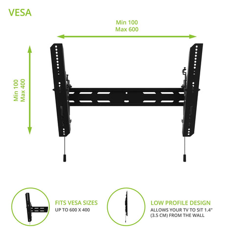 Kanto PT300 Tilting TV Mount Size and VESA sizes information (view 5 of 10)