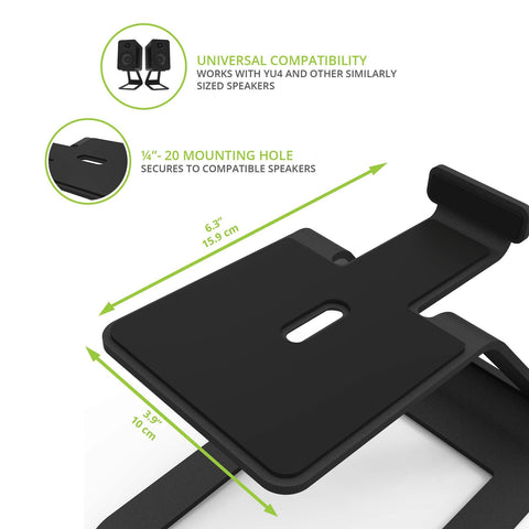 Kanto SE4 Speaker Stands - Black Pair Dimensions and Mounting Hole (view 4 of 10)