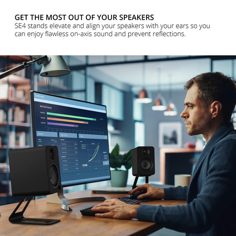 Kanto SE4 Speaker Stands - Black Pair Speakers Alignment Infographic (view 5 of 10)