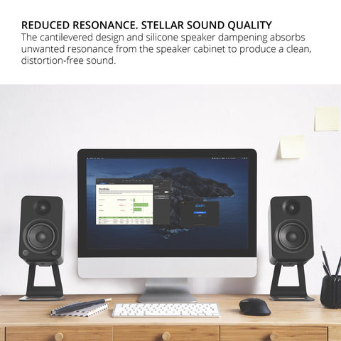 Kanto SE4 Speaker Stands - Black Pair Reduced Resonance Infographic (view 6 of 10)