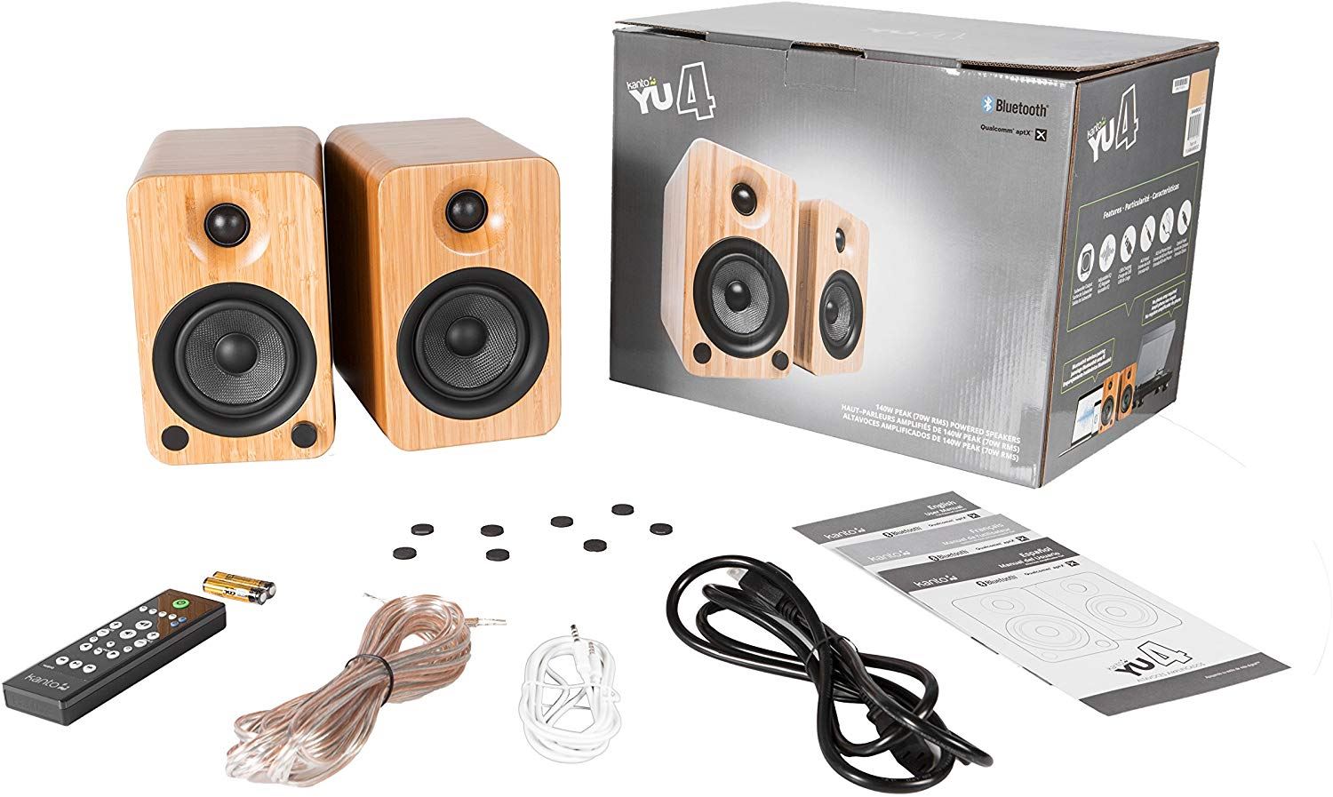 Kanto YU4 Powered Desktop speakers with Bluetooth and Phono Preamp