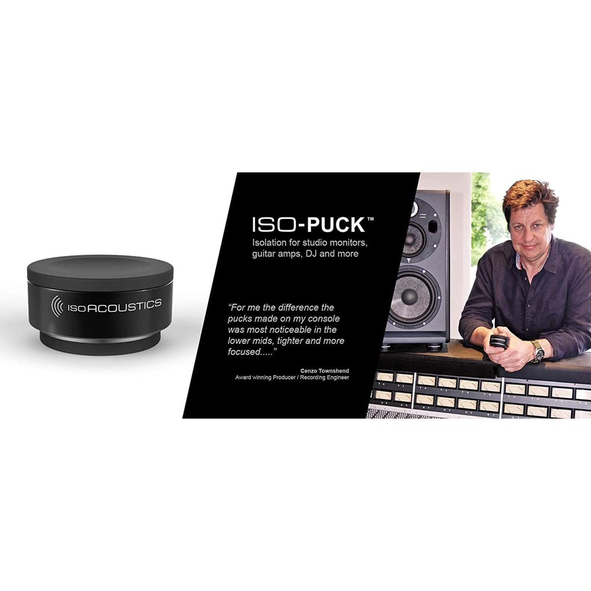 IsoAcoustics Iso-Puck Mini (Lot De 8) – Isolateurs Acoustiques Haut De Gamme, Charge Max 2,75 Kg/unité, Pour Enceintes & Moniteurs Studio